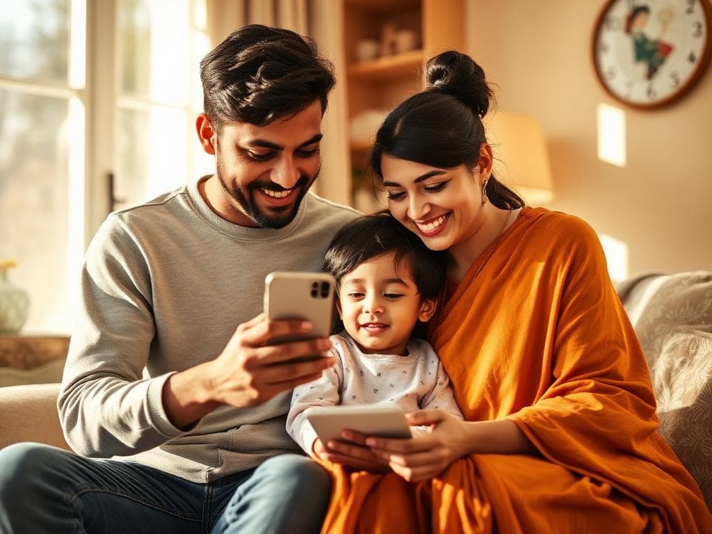 A Bangladeshi family using Nagad together